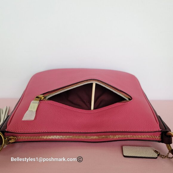 COACH Chaise Colorblocked Pebbled Leather Crossbody- Confetti Pink Multi 🎈$195. - Picture 10 of 16